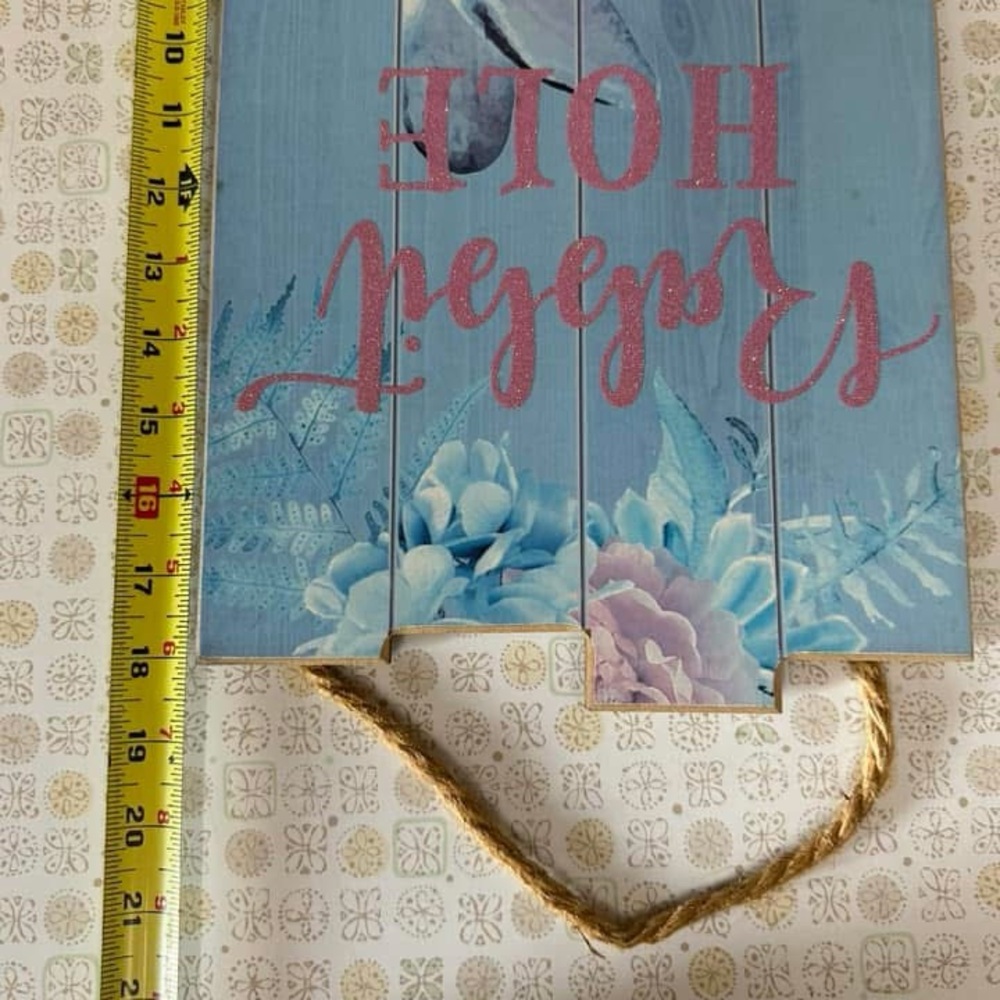Blue and Pink Rabbit Wall Decor - Picture 2 of 2